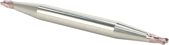 İki Freze Uçlu Karbür Kare Uçlu Freze, TiCN Kaplamalı, 2 Yiv, 1/16" Freze Çapı, 1-1/2" Toplam Uzunluk