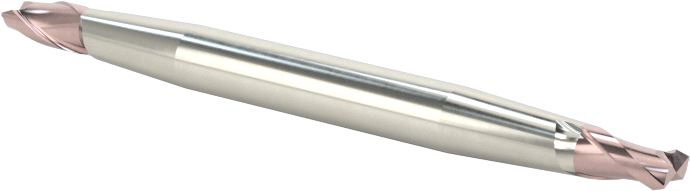 İki Freze Uçlu Karbür Kare Uçlu Freze, TiCN Kaplamalı, 2 Yiv, 3/32" Freze Çapı, 1-1/2" Toplam Uzunluk