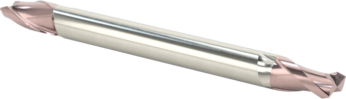 İki Freze Uçlu Karbür Kare Uçlu Freze, TiCN Kaplamalı, 2 Yiv, 1/8" Freze Çapı, 1-1/2" Toplam Uzunluk