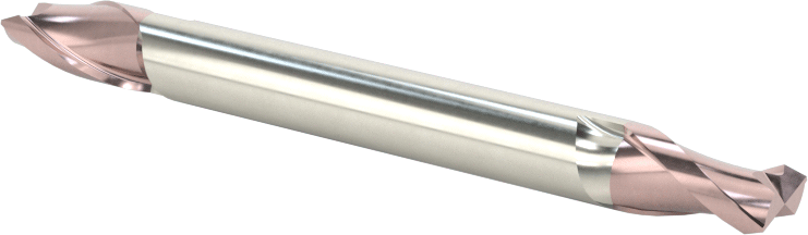 İki Freze Uçlu Karbür Kare Uçlu Freze, TiCN Kaplamalı, 2 Yiv, 3/16" Freze Çapı, 2" Toplam Uzunluk