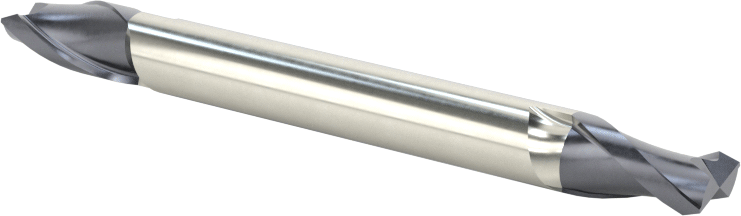İki Freze Uçlu Karbür Kare Uçlu Freze, AlTiN Kaplamalı, 2 Yiv, 3/16" Freze Çapı, 2" Toplam Uzunluk