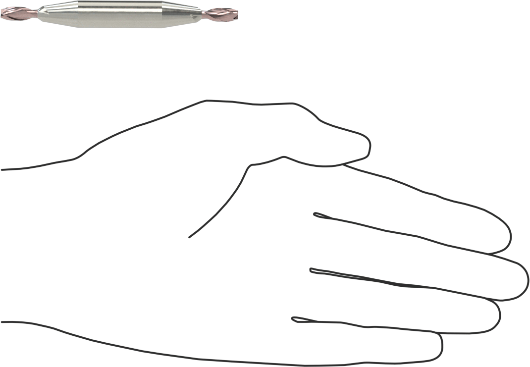 İki Freze Uçlu Karbür Kare Uçlu Freze, TiCN Kaplamalı, 2 Yiv, 3/16" Freze Çapı, 3-1/4" Toplam Uzunluk