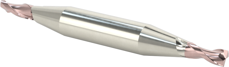 İki Freze Uçlu Karbür Kare Uçlu Freze, TiCN Kaplamalı, 2 Yiv, 3/16" Freze Çapı, 3-1/4" Toplam Uzunluk