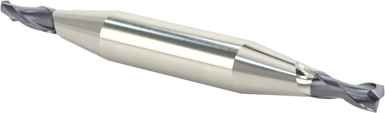 İki Freze Uçlu Karbür Kare Uçlu Freze, TiAlN Kaplamalı, 2 Yiv, 3/16" Freze Çapı, 3-1/4" Toplam Uzunluk