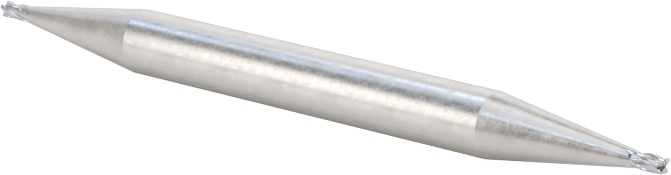 İki Freze Uçlu Karbür Kare Uçlu Freze, TiCN Kaplamalı, 4 Kanallı, 1/32" Freze Çapı, 1-1/2" Toplam Uzunluk