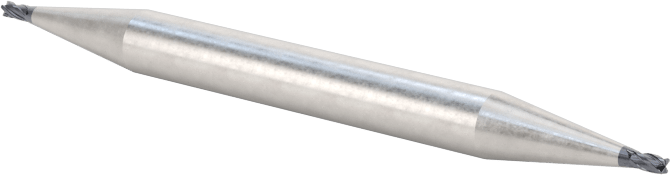 İki Freze Uçlu Karbür Kare Uçlu Freze, TiAlN Kaplamalı, 4 Kanallı, 1/32" Freze Çapı, 1-1/2" Toplam Uzunluk