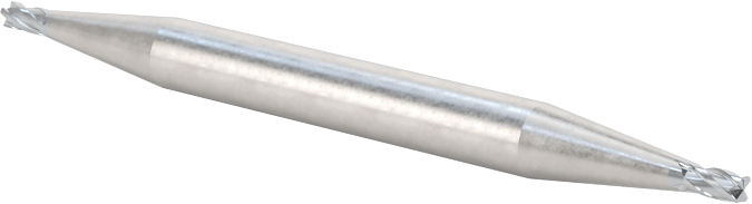 İki Freze Uçlu Karbür Kare Uçlu Freze, TiCN Kaplamalı, 4 Kanallı, 3/64" Freze Çapı, 1-1/2" Toplam Uzunluk