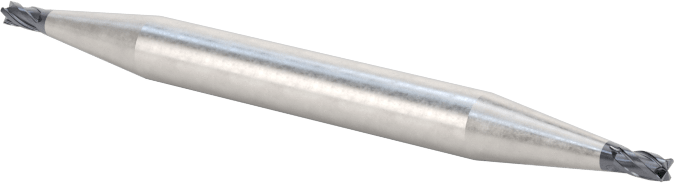 İki Freze Uçlu Karbür Kare Uçlu Freze, TiAlN Kaplamalı, 4 Kanallı, 3/64" Freze Çapı, 1-1/2" Toplam Uzunluk