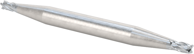İki Freze Uçlu Karbür Kare Uçlu Freze, TiCN Kaplamalı, 4 Kanallı, 1/16" Freze Çapı, 1-1/2" Toplam Uzunluk