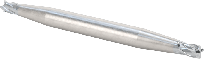 İki Freze Uçlu Karbür Kare Uçlu Freze, TiCN Kaplamalı, 4 Kanallı, 5/64" Freze Çapı, 1-1/2" Toplam Uzunluk