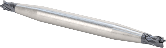 İki Freze Uçlu Karbür Kare Uçlu Freze, TiAlN Kaplamalı, 4 Kanallı, 5/64" Freze Çapı, 1-1/2" Toplam Uzunluk