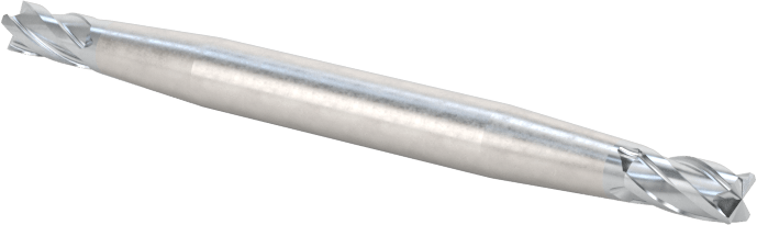 İki Freze Uçlu Karbür Kare Uçlu Freze, TiCN Kaplamalı, 4 Kanallı, 3/32" Freze Çapı, 1-1/2" Toplam Uzunluk