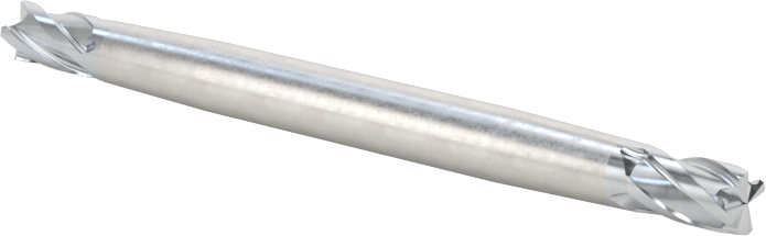 İki Freze Uçlu Karbür Kare Uçlu Freze, TiCN Kaplamalı, 4 Kanallı, 7/64" Freze Çapı, 1-1/2" Toplam Uzunluk
