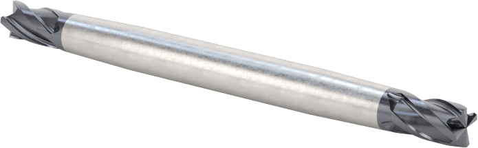 İki Freze Uçlu Karbür Kare Uçlu Freze, TiAlN Kaplamalı, 4 Kanallı, 7/64" Freze Çapı, 1-1/2" Toplam Uzunluk