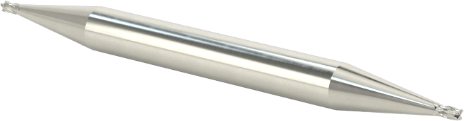 İki Freze Uçlu Karbür Kare Uçlu Freze, Kaplamasız, 4 Kanallı, 1/32" Freze Çapı, 1-1/2" Toplam Uzunluk