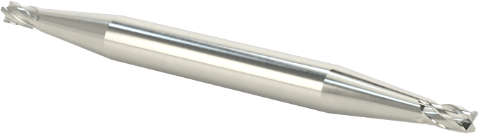 İki Freze Uçlu Karbür Kare Uçlu Freze, Kaplamasız, 4 Kanallı, 1/16" Freze Çapı, 1-1/2" Toplam Uzunluk