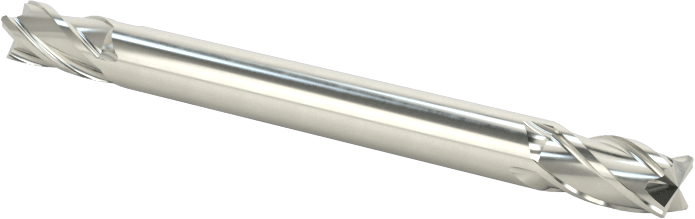 İki Freze Uçlu Karbür Kare Uçlu Freze, Kaplamasız, 4 Kanallı, 1/8" Freze Çapı, 1-1/2" Toplam Uzunluk