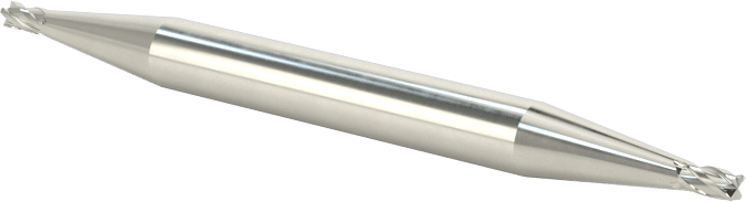 İki Freze Uçlu Karbür Kare Uçlu Freze, Kaplamasız, 4 Kanallı, 3/64" Freze Çapı, 1-1/2" Toplam Uzunluk