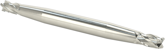 İki Freze Uçlu Karbür Kare Uçlu Freze, Kaplamasız, 4 Kanallı, 3/32" Freze Çapı, 1-1/2" Toplam Uzunluk