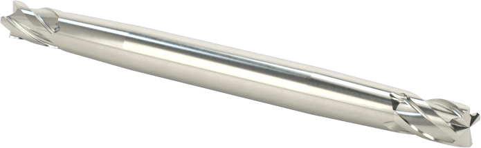 İki Freze Uçlu Karbür Kare Uçlu Freze, Kaplamasız, 4 Kanallı, 7/64" Freze Çapı, 1-1/2" Toplam Uzunluk
