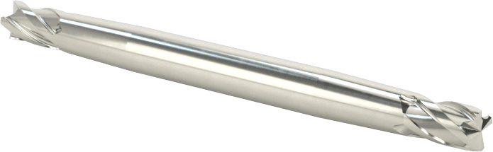 İki Freze Uçlu Karbür Kare Uçlu Freze, Kaplamasız, 4 Kanallı, 7/64" Freze Çapı, 1-1/2" Toplam Uzunluk