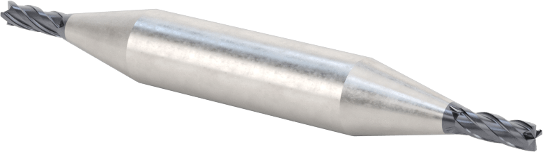 İki Freze Uçlu Karbür Kare Uçlu Freze, TiAlN Kaplamalı, 4 Kanallı, 1/8" Freze Çapı, 3-1/16" Toplam Uzunluk