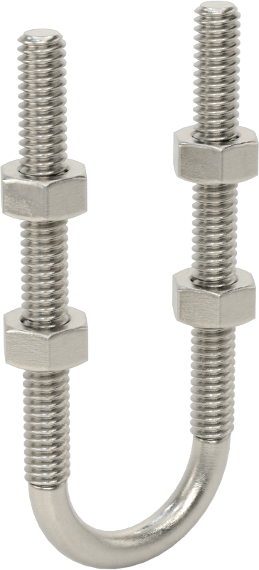 304 Paslanmaz Çelik U Cıvata, 1/4"-20 Diş Boyutu, 7/8" ID
