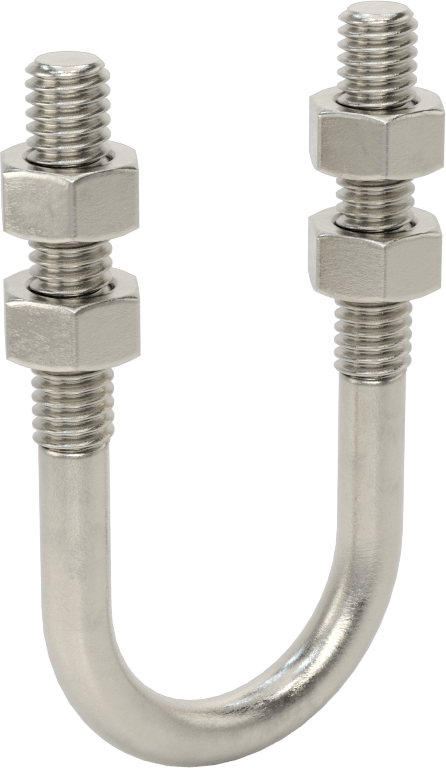 304 Paslanmaz Çelik U Cıvata, 5/16"-18 Diş Boyutu, 1-1/8" ID