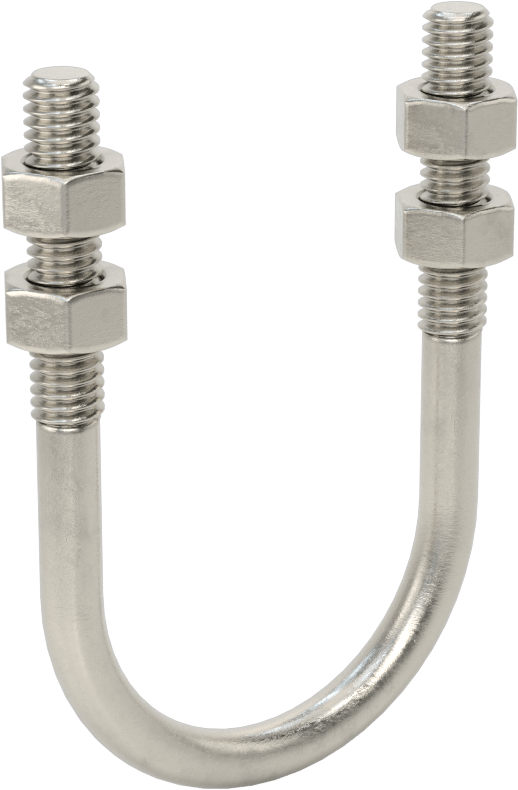 304 Paslanmaz Çelik U Cıvata, 5/16"-18 Diş Boyutu, 1-3/4" ID, 3-3/16" Yükseklik