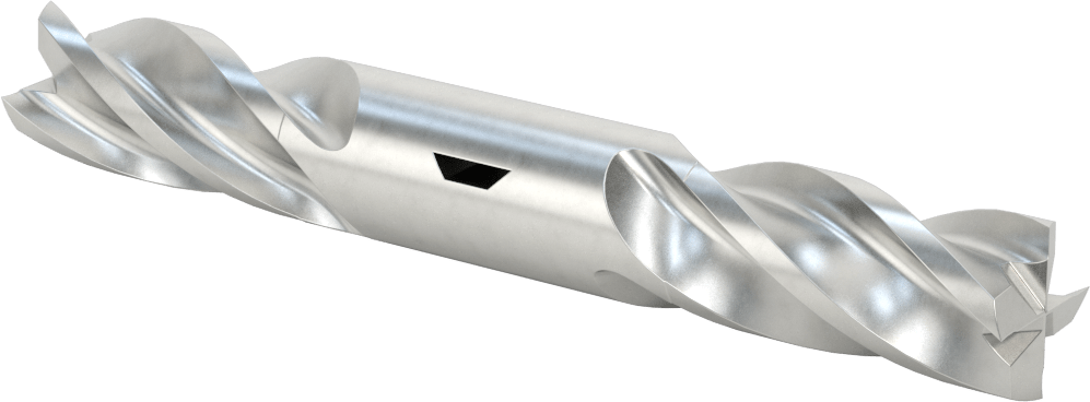 İki Freze Uçlu Kobalt Çelik Kare Uçlu Freze, 4 Kanallı, 22 mm Freze Çapı