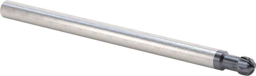 Alt Kesimli Uçlu Freze, 1/4" Freze Çapı, 3/16" Kesme Uzunluğu, 4" Toplam Uzunluk