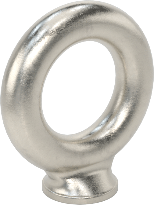 Sabit Kaynaklı Bağlama Halkası, 316 Paslanmaz Çelik, 1-1/4" İç Genişlik, 2-1/2" Yükseklik