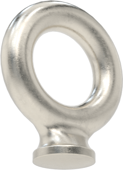 Sabit Kaynaklı Bağlama Halkası, 316 Paslanmaz Çelik, 1/2" İç Genişlik, 1-1/16" Yükseklik