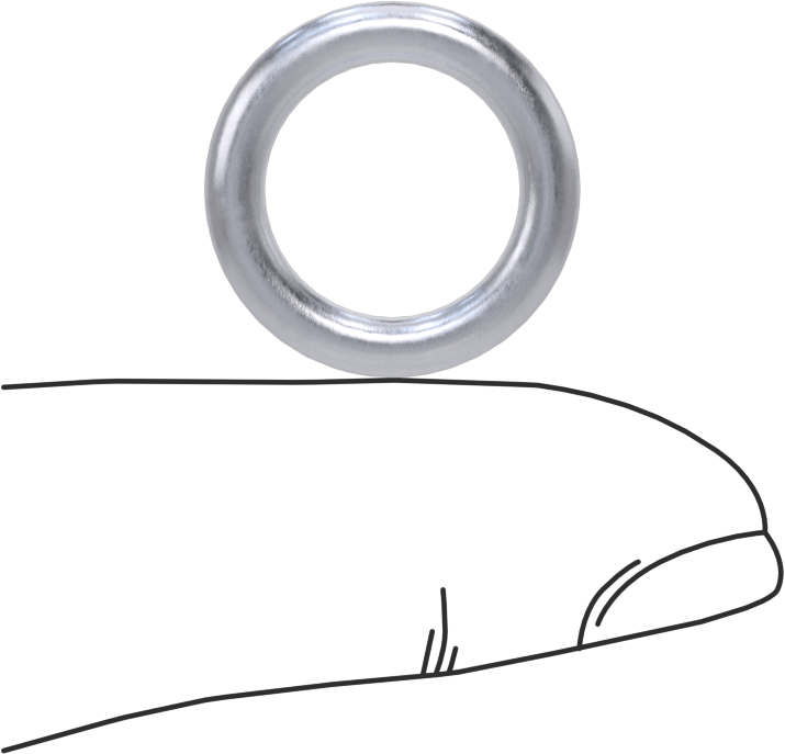 Zincir Halkası - Kaldırma Amaçlı Değildir, Nikel Kaplı Çelik, 1/8" Kalınlık, 1/2" İç Uzunluk