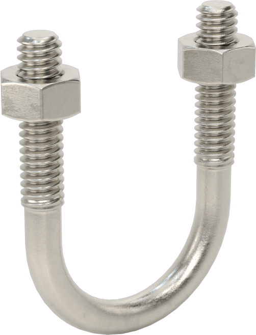 304 Paslanmaz Çelik U Cıvata, 1/4"-20 Diş Boyutu, 1" ID
