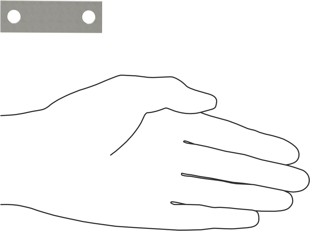 1/4"-20 Diş Boyutu için Plaka, 1-1/2" İç Çap 304 Paslanmaz Çelik U-Cıvata
