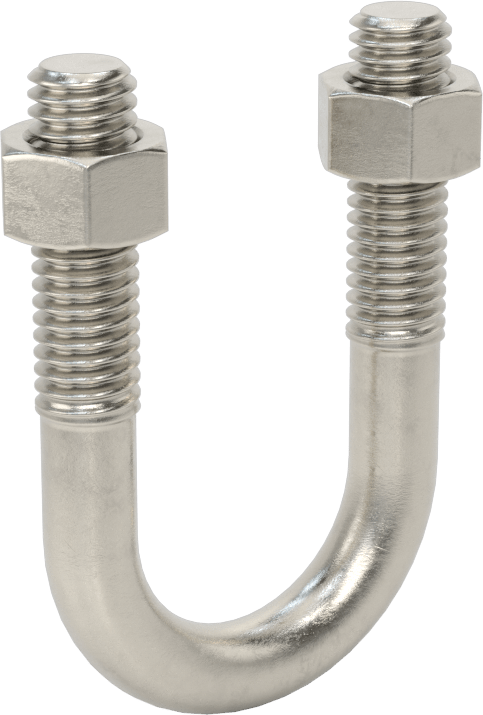 304 Paslanmaz Çelik U Cıvata, 3/8"-16 Diş Boyutu, 1" ID