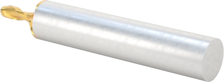 TiN Kaplamalı Yüksek Hızlı Çelik Küresel Uçlu Freze, 1/8" Freze Çapı, 2-5/16" Toplam Uzunluk