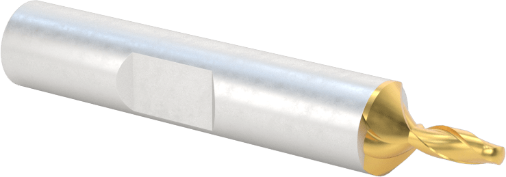 TiN Kaplamalı Yüksek Hızlı Çelik Küresel Uçlu Freze, 1/8" Freze Çapı, 2-5/16" Toplam Uzunluk