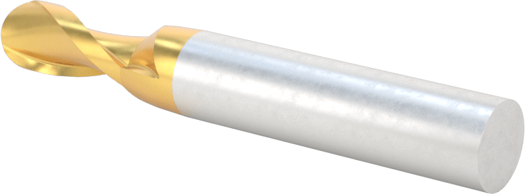 TiN Kaplamalı Yüksek Hızlı Çelik Küresel Uçlu Freze, 5/16" Freze Çapı, 2-1/2" Toplam Uzunluk