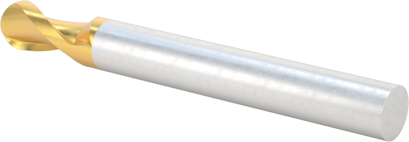 TiN Kaplamalı Yüksek Hızlı Çelik Küresel Uçlu Freze, 3/8" Freze Çapı, 3-5/16" Toplam Uzunluk