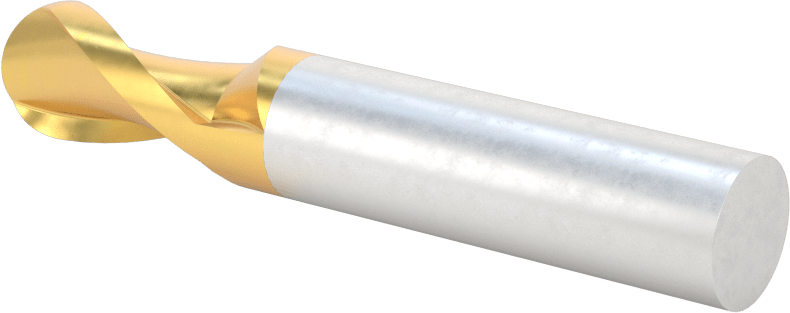 TiN Kaplamalı Yüksek Hızlı Çelik Küresel Uçlu Freze, 1/2" Freze Çapı, 3" Toplam Uzunluk