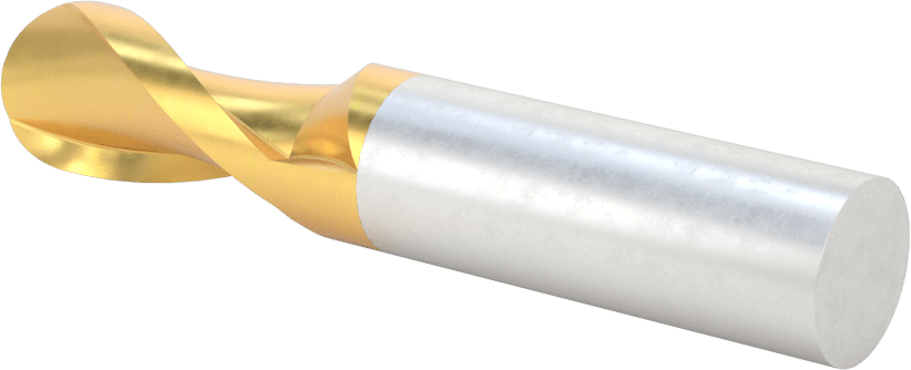 TiN Kaplamalı Yüksek Hızlı Çelik Küresel Uçlu Freze, 5/8" Freze Çapı, 3-1/2" Toplam Uzunluk