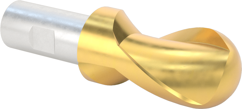 TiN Kaplamalı Yüksek Hızlı Çelik Küresel Uçlu Freze, 1-1/8" Freze Çapı, 3-7/8" Toplam Uzunluk