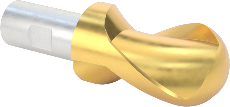 TiN Kaplamalı Yüksek Hızlı Çelik Küresel Uçlu Freze, 1-1/4" Freze Çapı, 3-7/8" Toplam Uzunluk