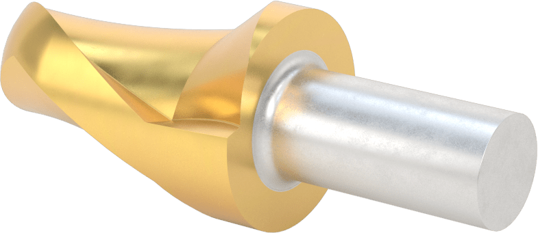 TiN Kaplamalı Yüksek Hızlı Çelik Küresel Uçlu Freze, 1-1/2" Freze Çapı, 3-7/8" Toplam Uzunluk