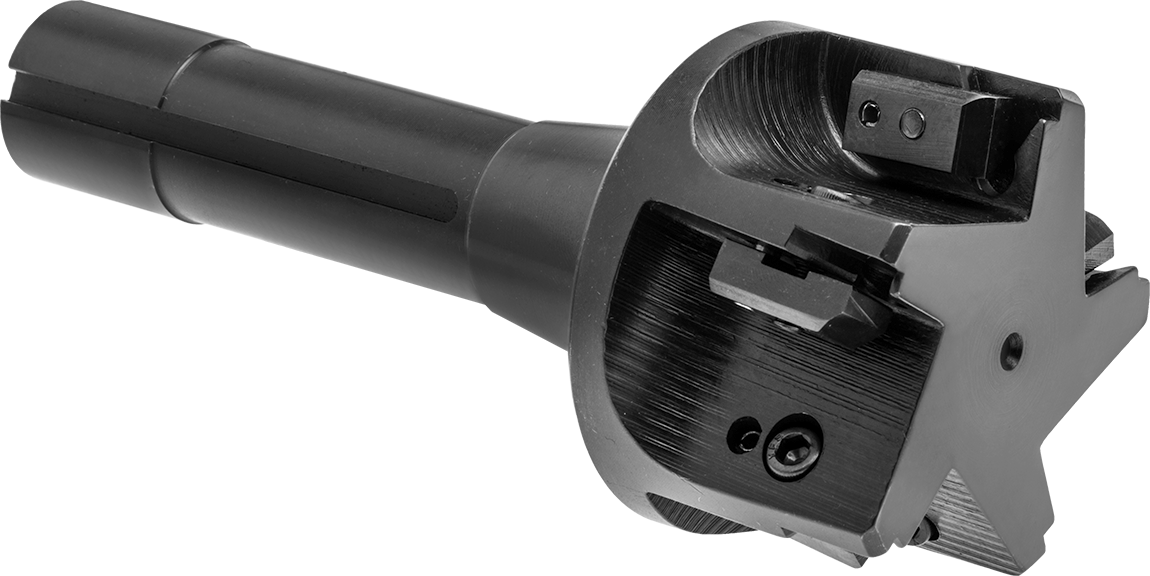 Değiştirilebilir Karbür Uçlu Kare Uçlu Freze, R8-Shank, 2-1/2" Freze Çapı, 5-7/8" Toplam Uzunluk
