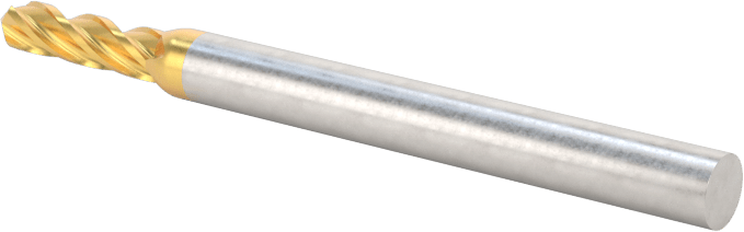 4 Kanallı Karbür Matkap/Freze Ucu, TiN Kaplamalı, 3/32" Freze Çapı