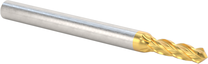 4 Kanallı Karbür Matkap/Freze Ucu, TiN Kaplamalı, 3/32" Freze Çapı
