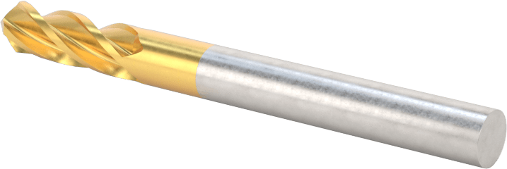 4 Kanallı Karbür Matkap/Freze Ucu, TiN Kaplamalı, 3/16" Freze Çapı